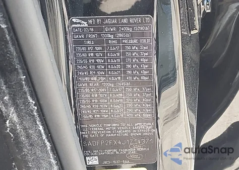 2018 Jaguar E-Pace Se из США, поврежденный, VIN SADFP2FX4J1Z14371